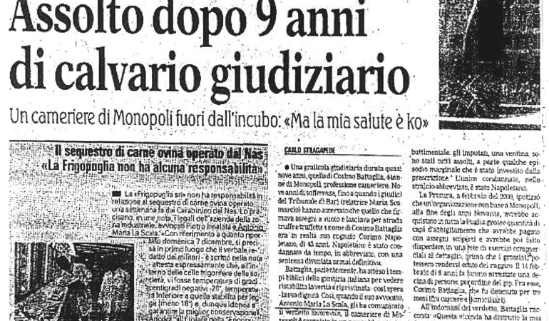 La giustizia ingiusta, fra lentezze e burocrazia. Il Tribunale ha accertato che il cognato già condannaato, firmava assegni a suo nome. Assolto dopo 9 anni di calvario giudiziario. Un cameriere di Monopoli fuori dall'incubo