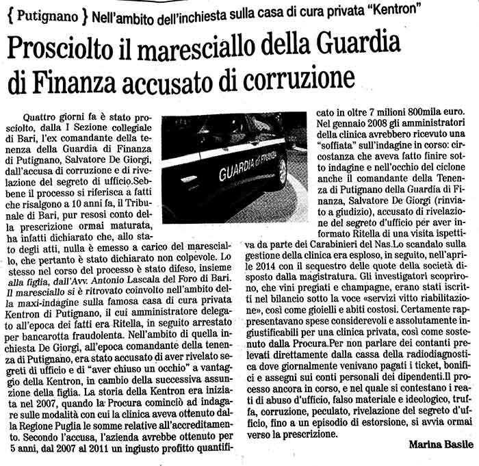 1 Inchiesta sulla casa di cura privata 
