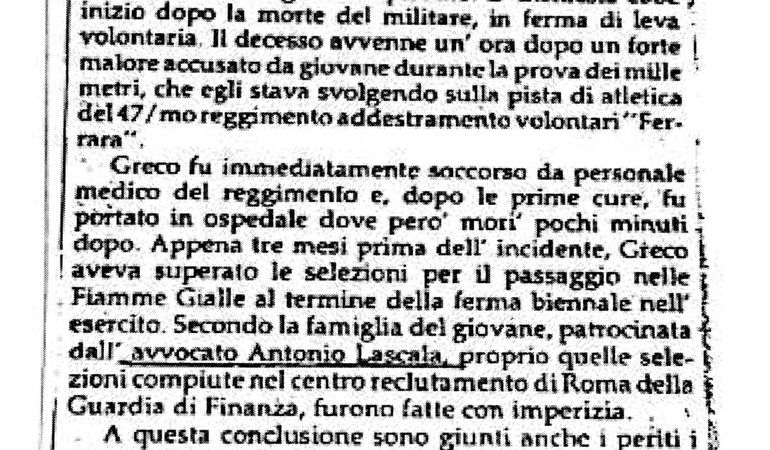 Presso la caserma Stella. Militare morto, soffriva di aneurisma