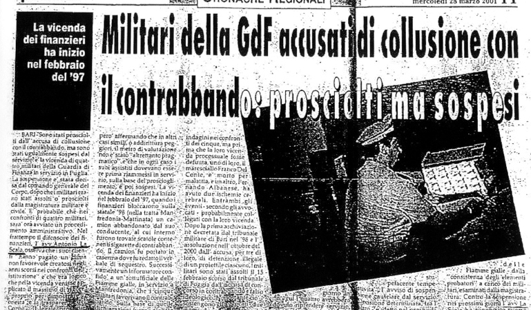 Militari della Guardia di Finanza accusati di collusione con il contrabbando: prosciolti ma sospesi