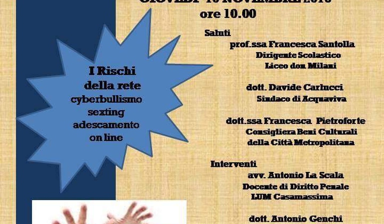 I rischi della rete: cyberbullismo,adescamento online e sexitng