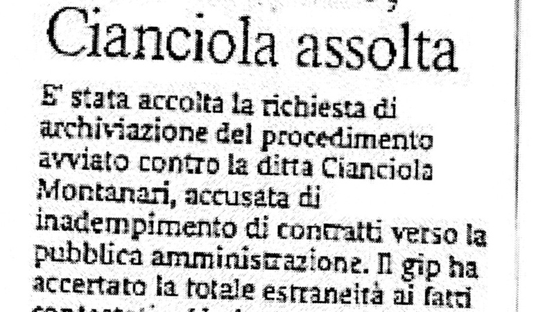 Cibo avariato. Cianciola assolta. Accolta la richiesta di archiviazione del procedimento