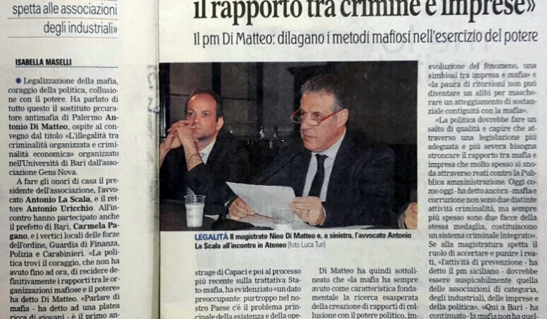 Leggi più severe per stroncare il rapporto tra crimine e imprese. Il pm Di Matteo: dilagano i metodi mafiosi nell'esercizio del potere.