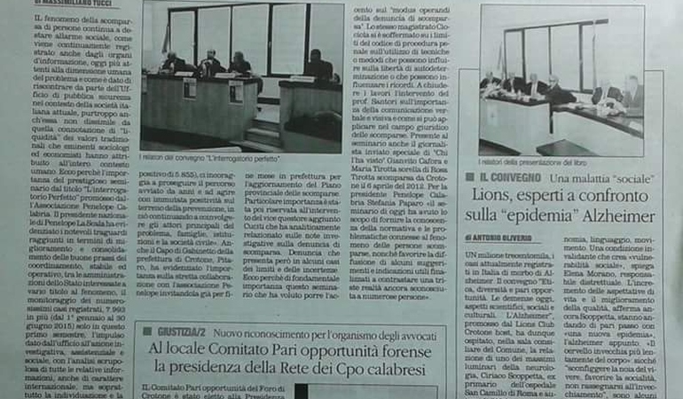 Emergenza persone scomparse. Se ne è discusso nel corso di un seminario promosso dall'Associazione Penelope Italia