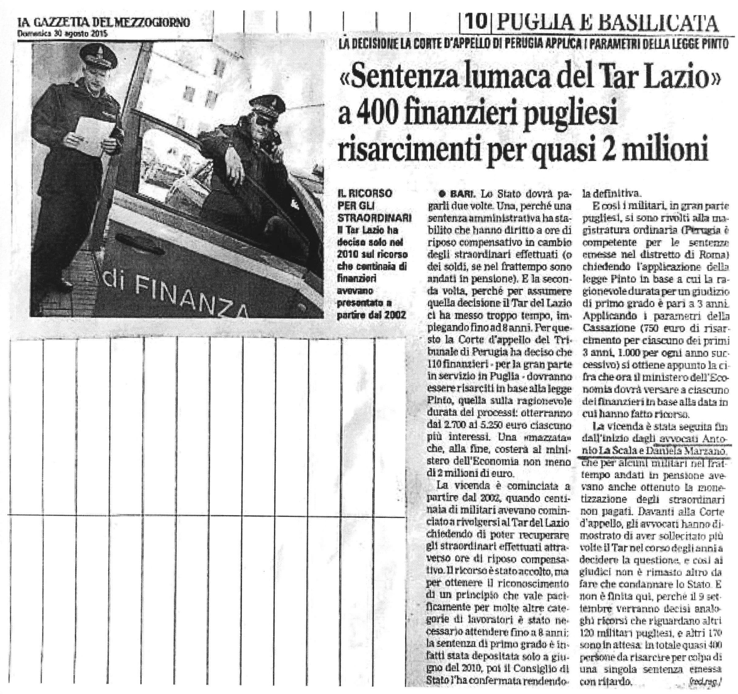 1 Ricorso per gli straordinari. 