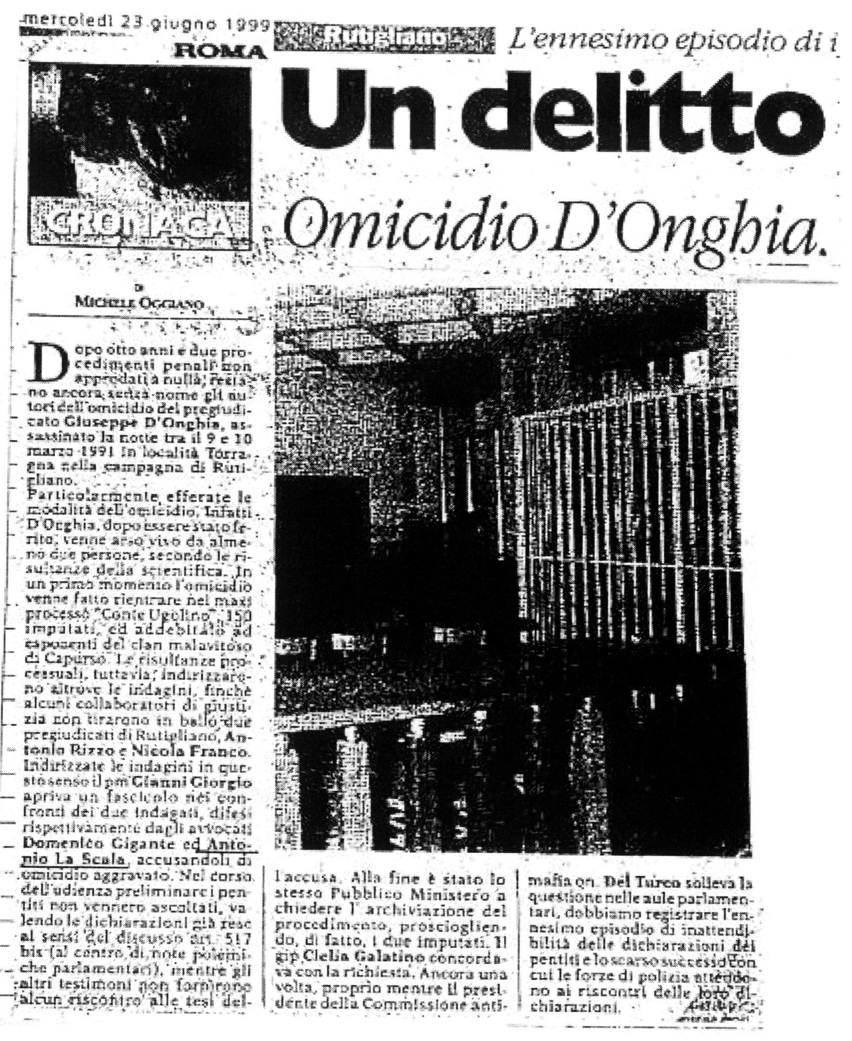 1 Un delitto. Omicidio D'Onghia