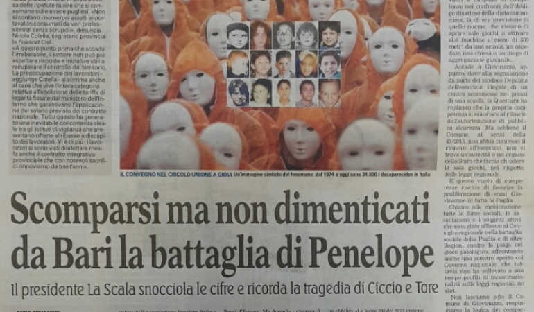 Scomparsi ma non dimenticati da Bari la battaglia di Penelope 