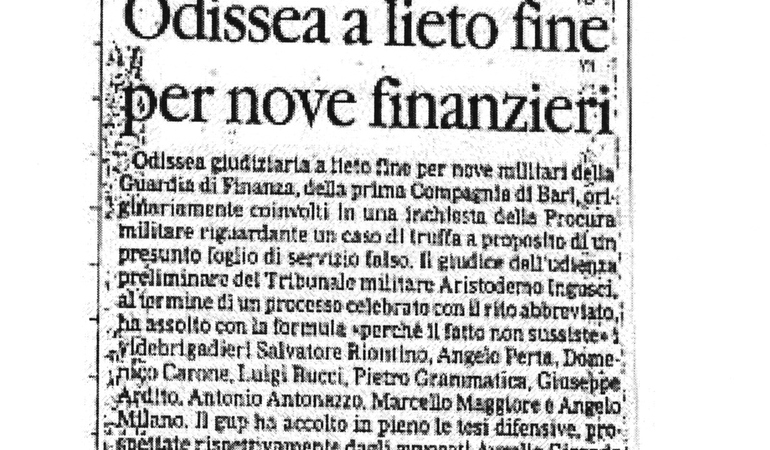 Assolti dal gup dall'accusa di truffa. Odissea a lieto fine per nove finanzieri